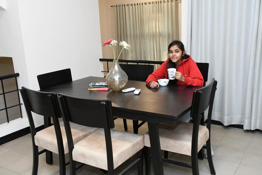 Wockhardt Global School - Residential Facility contain dinning table for the students at their room